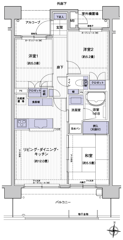 Floor: 3LDK, occupied area: 62.33 sq m