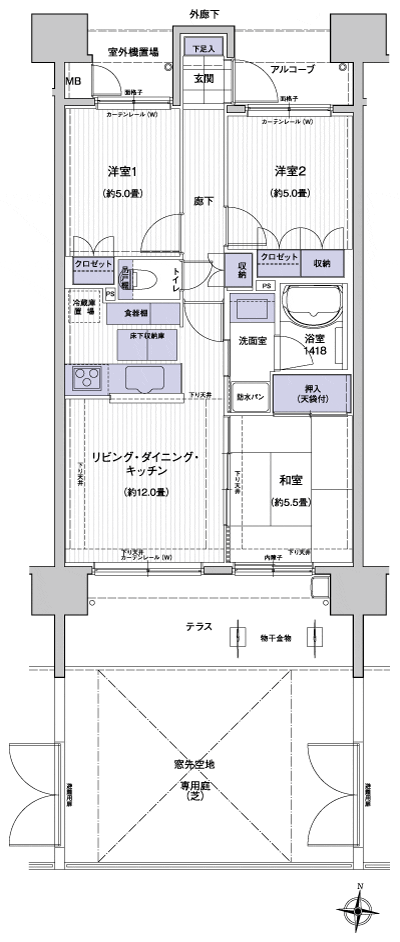 Floor: 3LDK, occupied area: 62.27 sq m