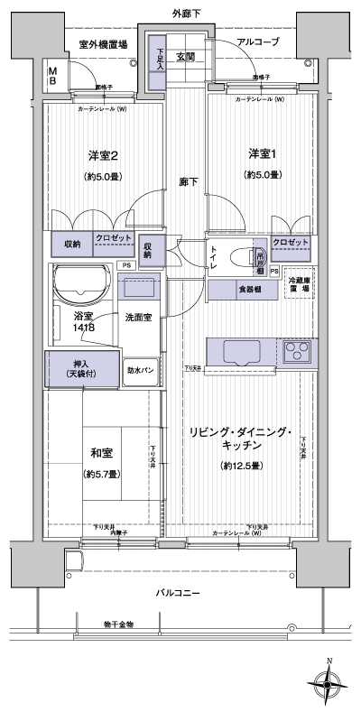 Floor: 3LDK, occupied area: 63.75 sq m