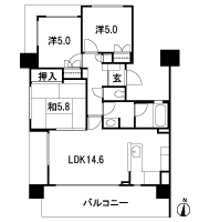 Floor: 3LDK, occupied area: 68.23 sq m