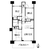Floor: 2LDK + S, the occupied area: 62.33 sq m