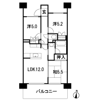Floor: 3LDK, occupied area: 62.33 sq m