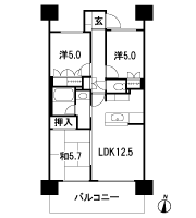 Floor: 3LDK, occupied area: 63.75 sq m