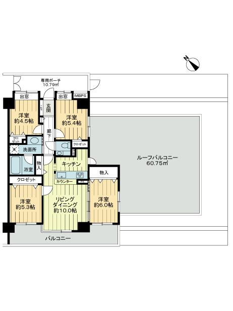 Floor plan. 4LDK, Price 41,800,000 yen, Occupied area 76.92 sq m , Floor plan between the finish scheduled after the balcony area 12.86 sq m renovation