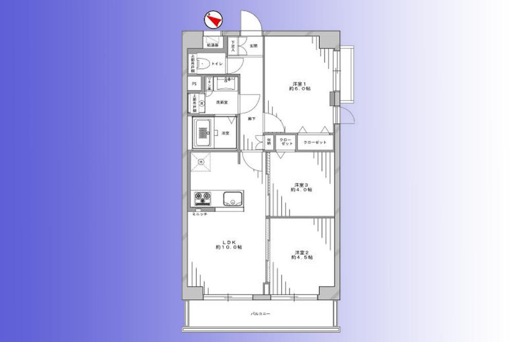 Floor plan. 3LDK, Price 34,800,000 yen, Footprint 56 sq m , Balcony area 6.71 sq m interior coordinator by the design plan!