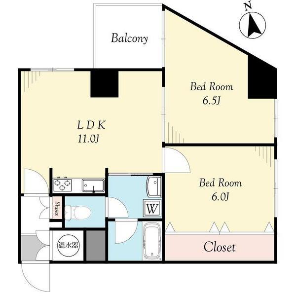 Floor plan. 2LDK, Price 23.8 million yen, Occupied area 51.39 sq m , Balcony area 4 sq m