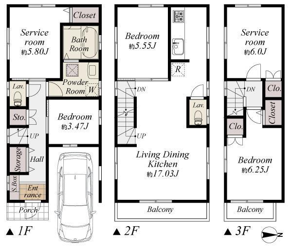 Floor plan. 49,800,000 yen, 4LDK+S, Land area 67.8 sq m , Building area 100.02 sq m