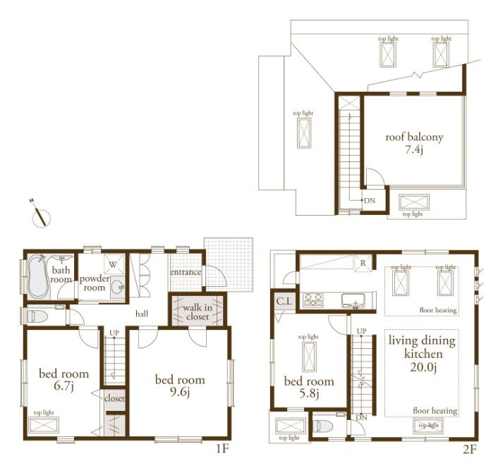 Floor plan. (C Building), Price 75,800,000 yen, 3LDK, Land area 114.9 sq m , Building area 101.32 sq m