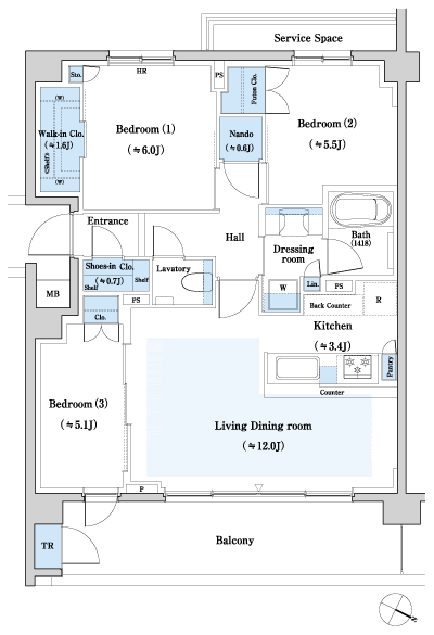 Floor: 3LD ・ K + WIC + SIC + TR + N, the occupied area: 74.67 sq m, Price: TBD