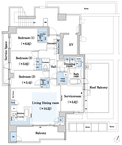 Floor: 3LD ・ K + S + 2WIC + TR + N, the occupied area: 96.32 sq m, Price: TBD