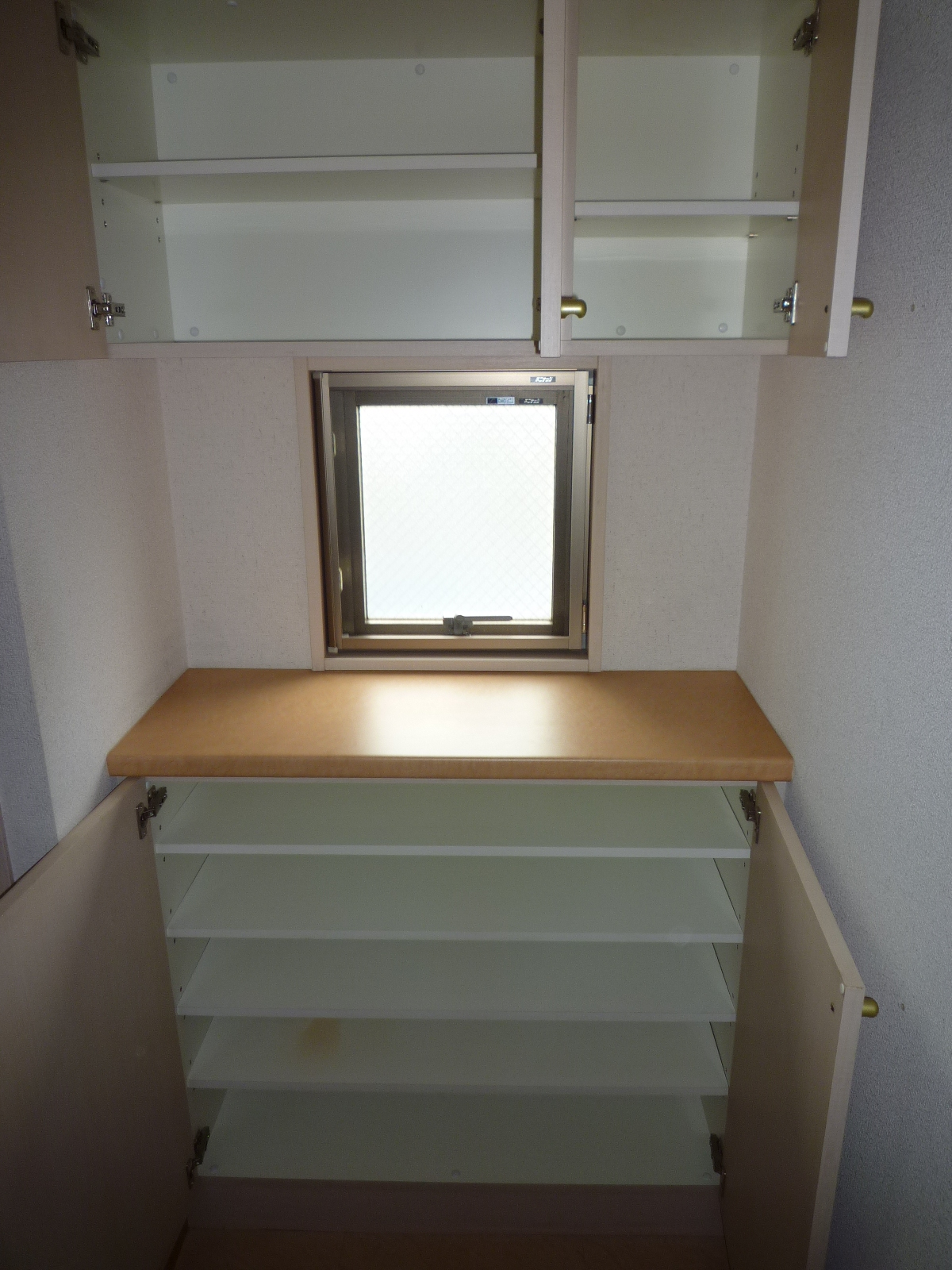 Entrance. Shoes closet. There is also a shelf at the top. 