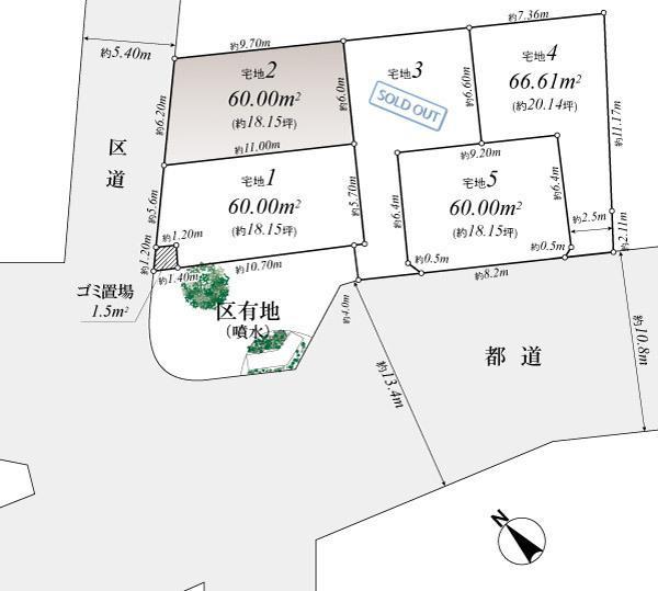 Compartment figure. Land price 43,800,000 yen, Land area 60 sq m