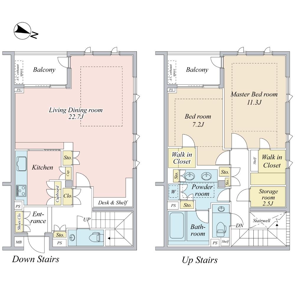 Floor plan. 2LDK + S (storeroom), Price 103 million yen, Footprint 126.86 sq m , Balcony area 10.8 sq m
