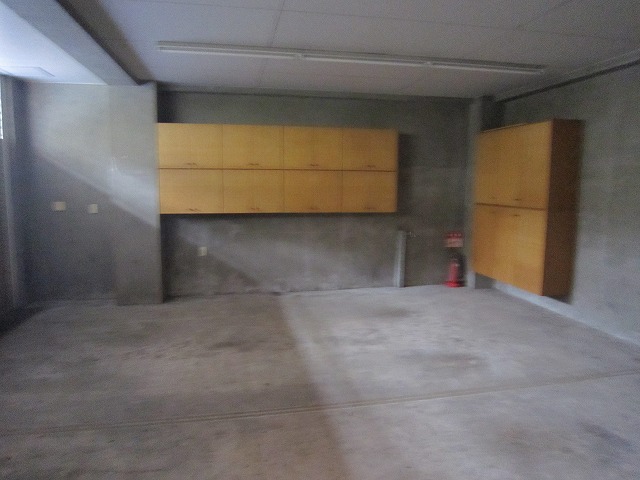 Parking lot. With garage