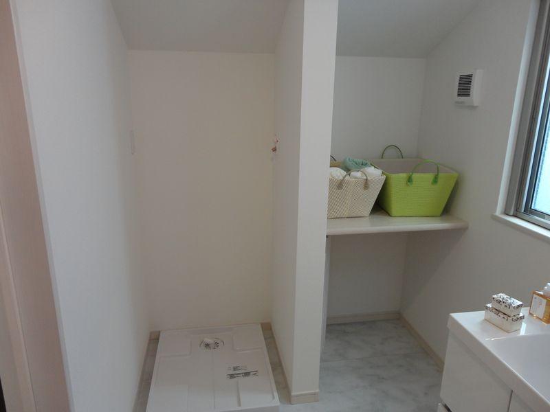 Wash basin, toilet. Laundry Area in the washroom