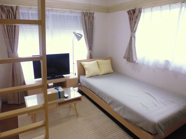 Living and room. Corner room two-sided lighting.