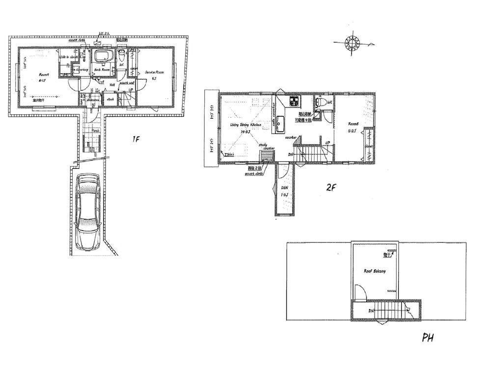 Floor plan. (1 Building), Price 60,800,000 yen, 3LDK, Land area 94.6 sq m , Building area 87.21 sq m