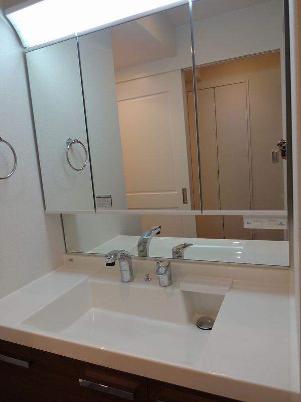 Wash basin, toilet. Bathroom vanity