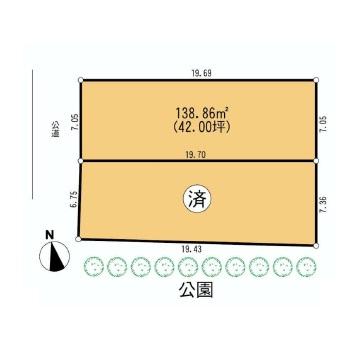 Compartment figure. Land price 72,800,000 yen, Land area 138.86 sq m