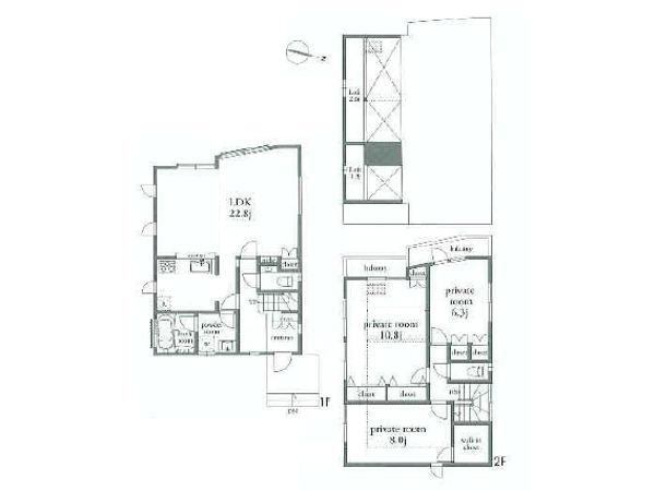 Floor plan. 80,800,000 yen, 3LDK, Land area 142.17 sq m , Building area 111.56 sq m B Building