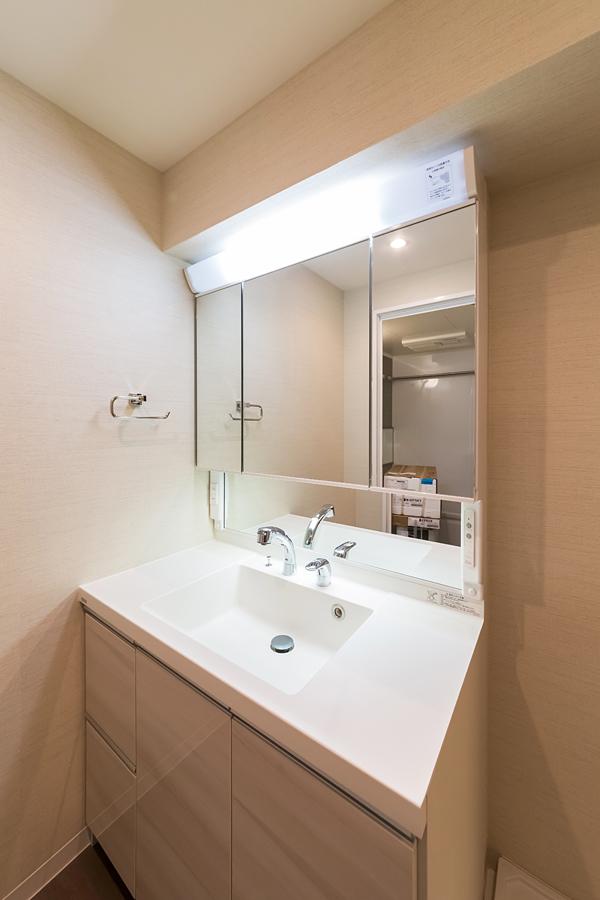 Wash basin, toilet. Noritsu made vanity