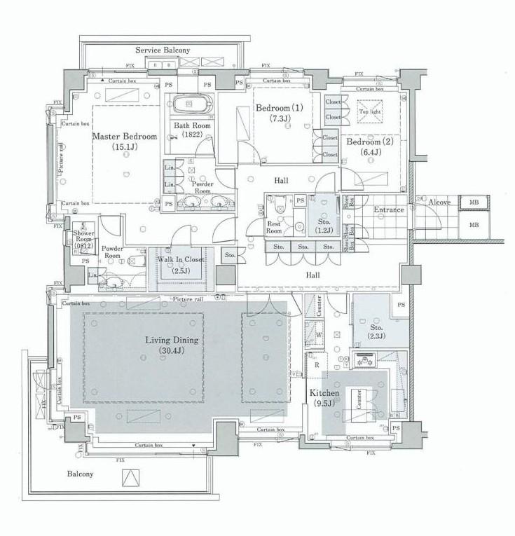 Floor plan. 3LDK, Price 200 million 48 million yen, Footprint 171.21 sq m , Balcony area 13.05 sq m