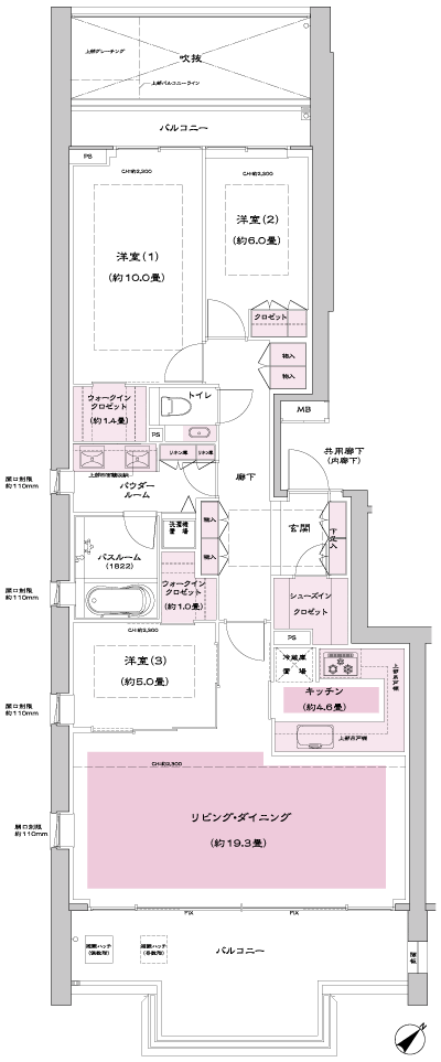 Floor: 3LD ・ K + 2WIC (walk-in closet) + SIC (shoes closet), the occupied area: 108.74 sq m, Price: 139 million yen, currently on sale