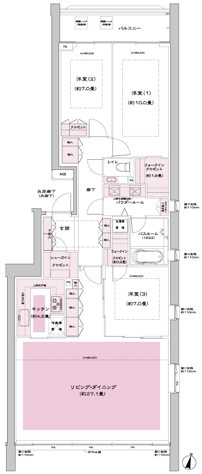 Floor: 3LD ・ K + 2WIC (walk-in closet) + SIC (shoes closet), the occupied area: 128.09 sq m, Price: 213 million yen, currently on sale