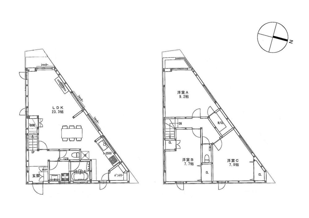 Floor plan. (A Building), Price 74,800,000 yen, 3LDK, Land area 142.1 sq m , Building area 111.04 sq m