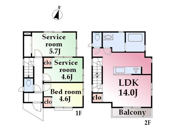 Floor plan. 46,800,000 yen, 3LDK, Land area 70.61 sq m , Building area 70.32 sq m
