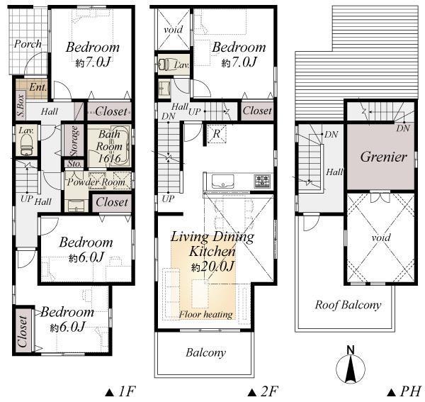 Floor plan. 84,900,000 yen, 4LDK, Land area 151.47 sq m , Building area 113.8 sq m