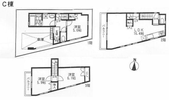 Floor plan. 58,800,000 yen, 3LDK, Land area 55.5 sq m , Building area 92.22 sq m