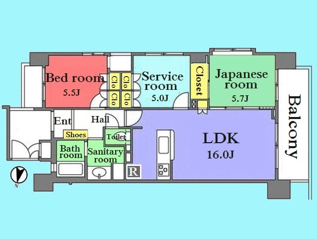 Floor plan. 2LDK + S (storeroom), Price 41,500,000 yen, Occupied area 70.85 sq m , Balcony area 11.65 sq m