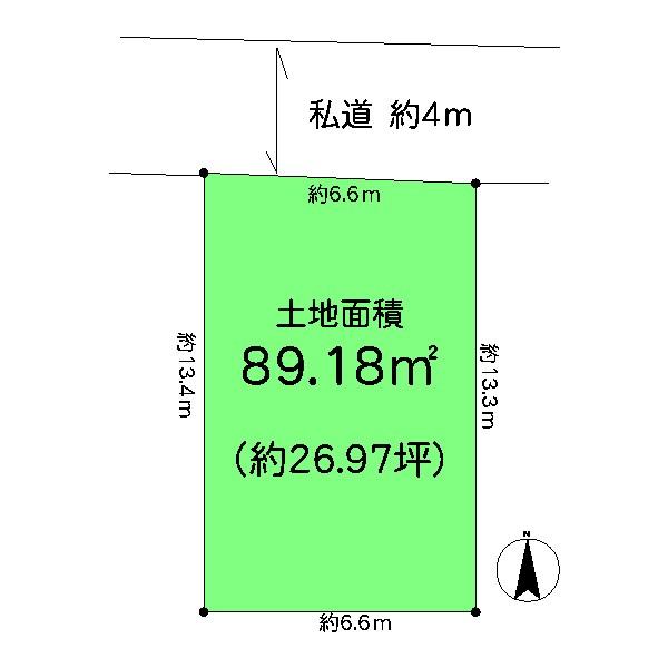 Compartment figure. Land price 45,800,000 yen, Land area 89.18 sq m   ☆ Land area 89.18 sq m  ☆ Building conditions There is no
