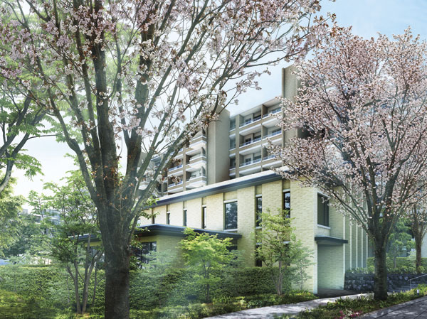 Shared facilities.  [Magnificent greet high "Reception House"] Located in the city of the main entrance, Four stage of Yingbin overlooking the large zelkova of. "Reception House" in appearance with a suitably stately as the face of the Gardens Sakurajosui, It celebrates the people. Also it helps us as a place to interact with people in the community along with the relaxing while I pleasure the natural scenery to talk about the history of this land. (Rendering)