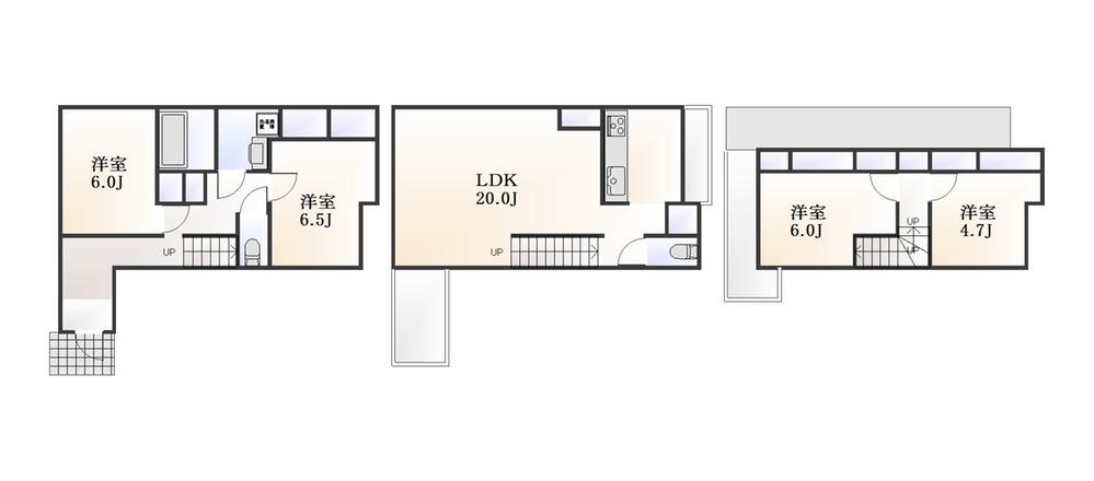 Floor plan. (II Building), Price 59,800,000 yen, 4LDK, Land area 78.34 sq m , Building area 110.16 sq m