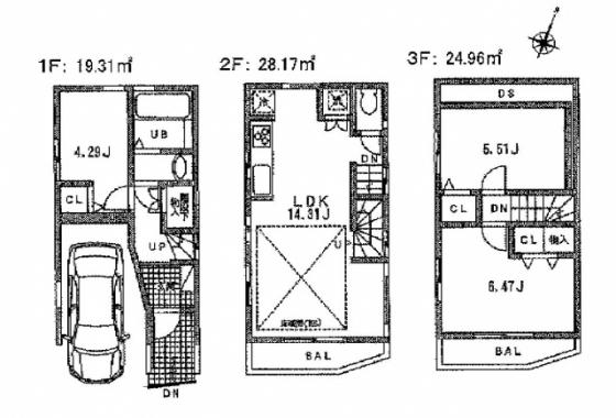 Floor plan. 55,800,000 yen, 3LDK, Land area 82.55 sq m , Building area 47.01 sq m