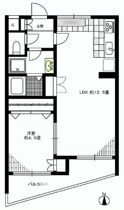 Floor plan. 1LDK, Price 20.8 million yen, Occupied area 39.34 sq m , Balcony area 6.7 sq m