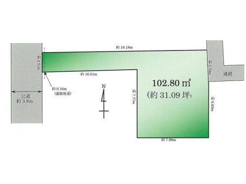 Compartment figure. Land price 39,800,000 yen, Land area 102.8 sq m