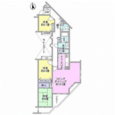 Floor plan. South ・ East corner room, By the light coat, Sunshine ・ Ventilation is good.
