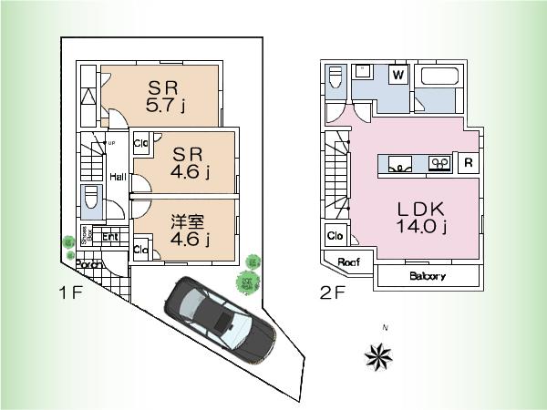 Floor plan. 46,800,000 yen, 1LDK, Land area 70.61 sq m , Building area 70.32 sq m floor plan