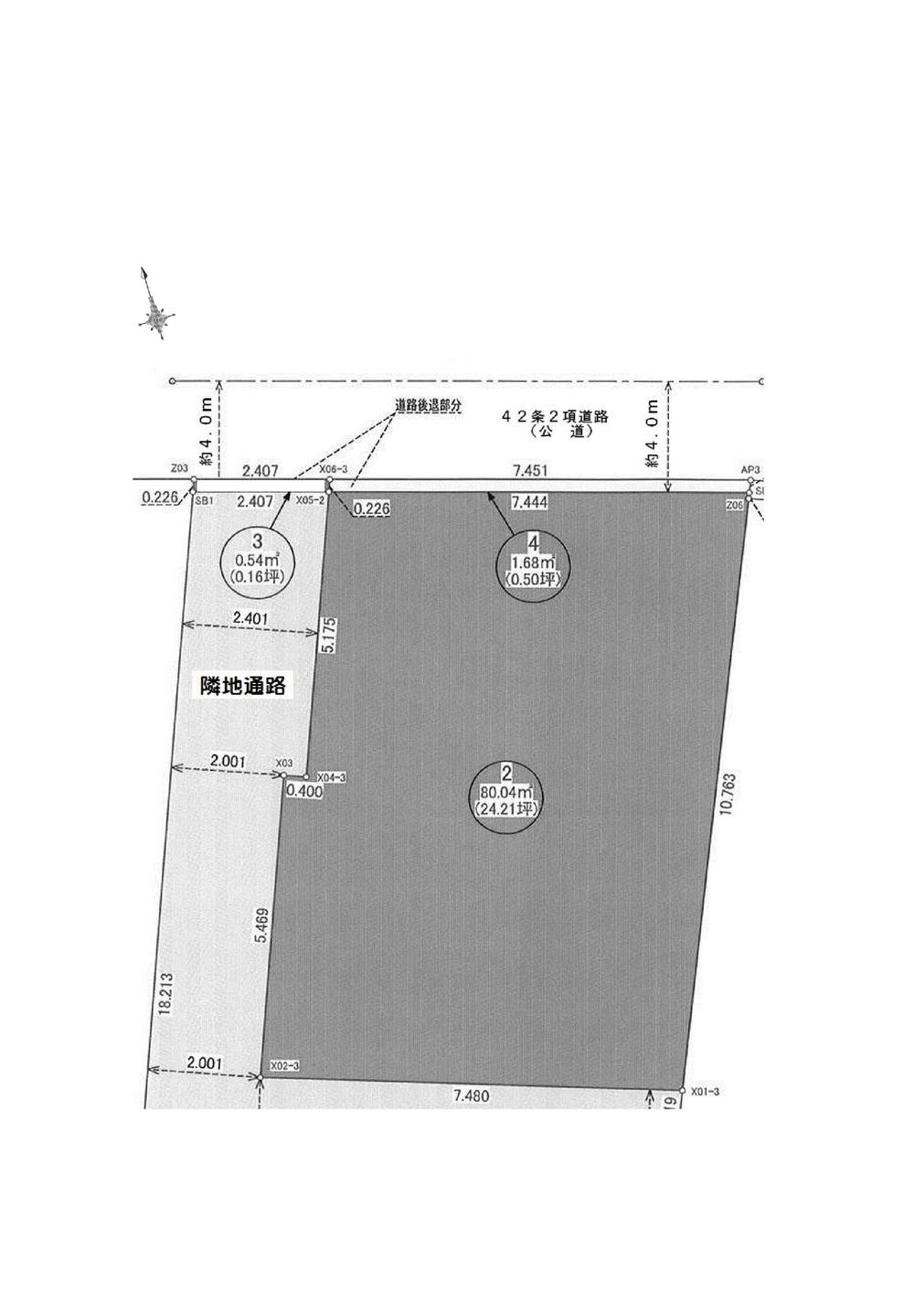 Compartment figure. Land price 58,800,000 yen, Since the land area 80.04 sq m west of the adjacent land passage, There is a feeling of opening! 