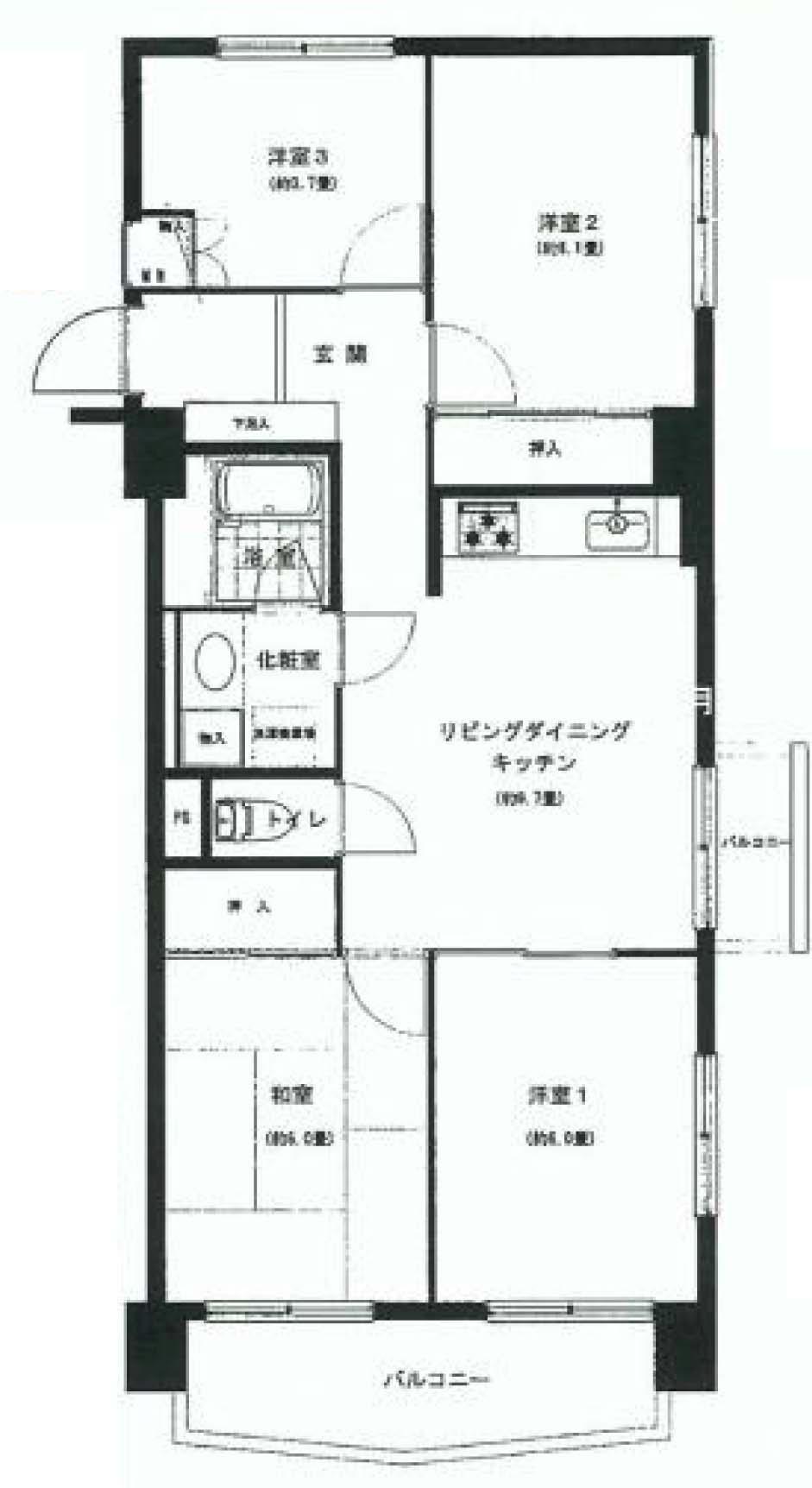 Floor plan. 4LDK, Price 29,800,000 yen, Occupied area 68.64 sq m present situation Floor You get by rebuilding from scratch in renovation