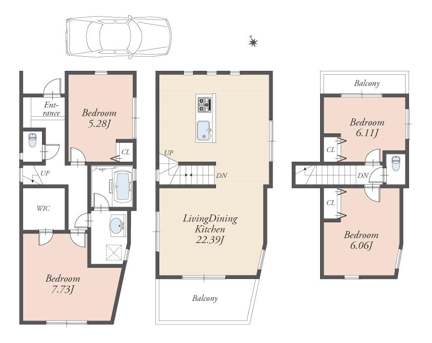 Other building plan example. Building plan example (A section) Building price 17.7 million yen Building area 105.27 sq m