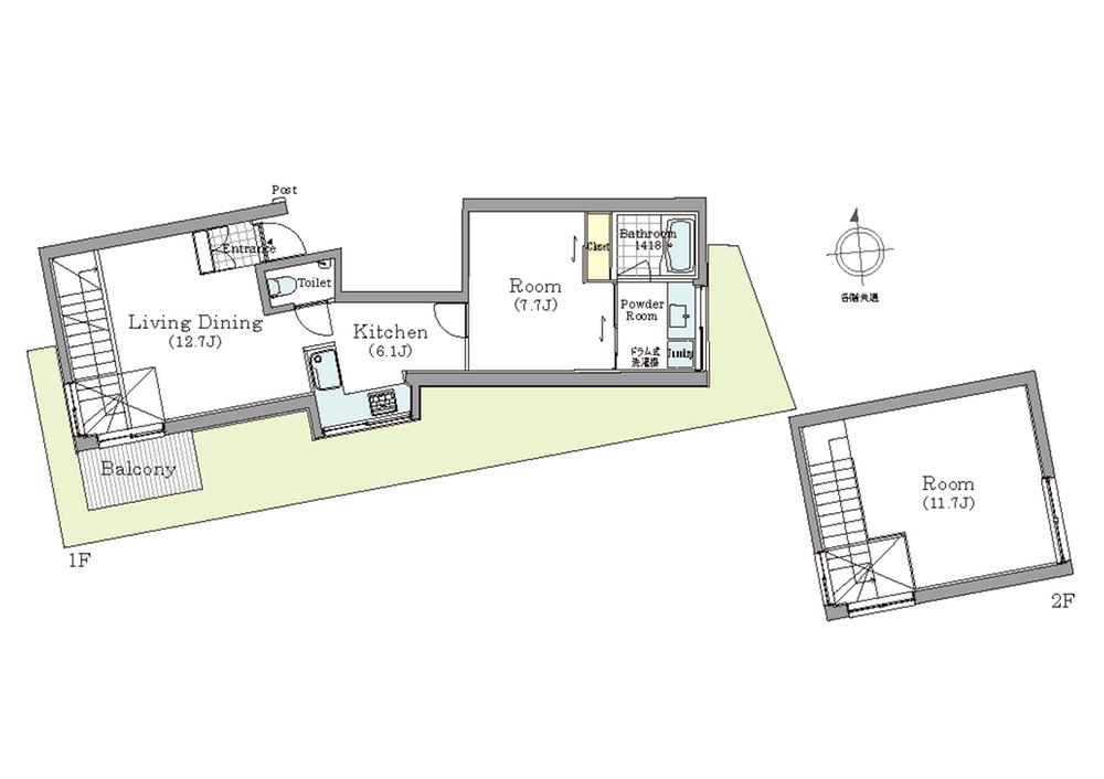 Floor plan. 2LDK, Price 47,900,000 yen, Occupied area 79.39 sq m , Balcony area 4.25 sq m