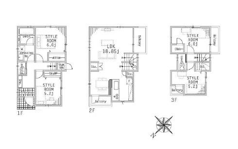 Floor plan. (Building 2), Price 53,900,000 yen, 4LDK, Land area 99.88 sq m , Building area 97.42 sq m
