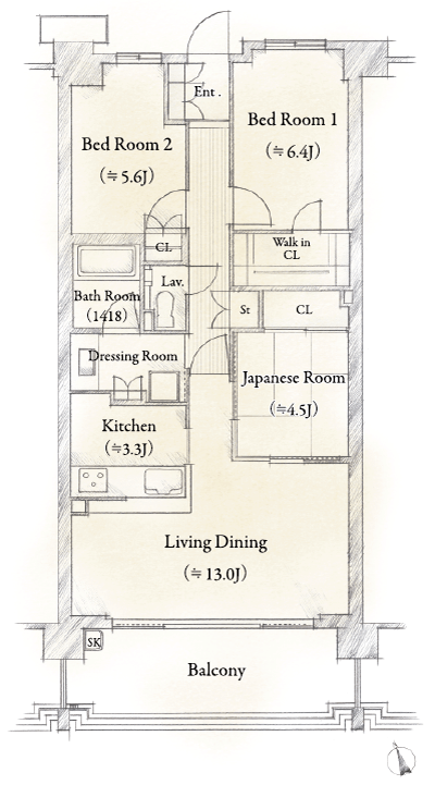 Floor: 3LDK + WIC, the occupied area: 75.22 sq m, Price: TBD