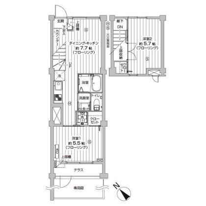 Floor plan. 2DK, Price 18.9 million yen, Footprint 48.7 sq m , 2DK of balcony area 2.7 sq m maisonette!