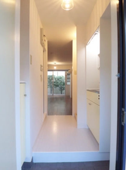 Entrance. With shoe box