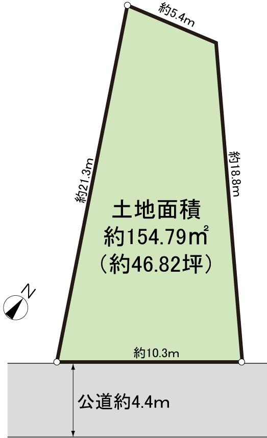 Compartment figure. Land price 86,600,000 yen, Land area 154.79 sq m ■ Current state topographic map ■ Building conditions There is no